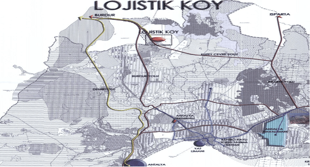 Harita 1: Döşeme altı Lojistik Köy ve Konyaaltı Demiryolu geçişi İmar Planı 